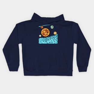 Electric Solar System Neon Asteroid Belt and Inner Planets Kids Hoodie